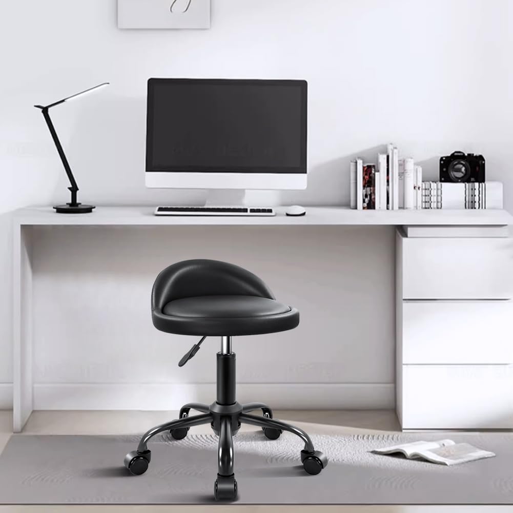 Amazon.com: KKTONER Rolling Stool with BackRest Height Adjustable